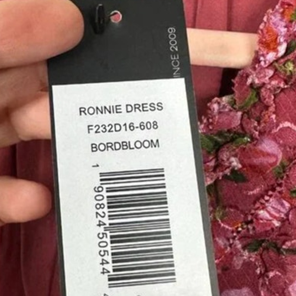 SACHIN + BABI Dress Size 6 Midi Red Floral NEW Ronnie Dress Bloom Long Sleeve - Picture 3 of 8